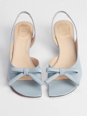 Dior Bow Heeled Slingback Sandal IT39.5   SOLD OUT Dior bow slingback ciel blu
